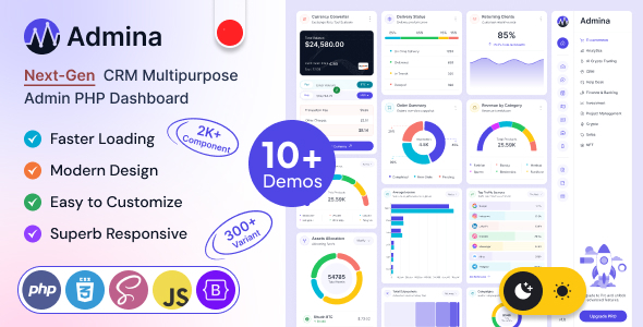 Download Admina PHP Admin Dashboard Template