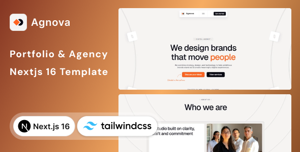 Download Agnova AI Agency Portfolio Nextjs & Tailwind Template