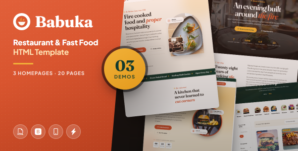 Download Babuka Restaurant & Fast Food HTML Template
