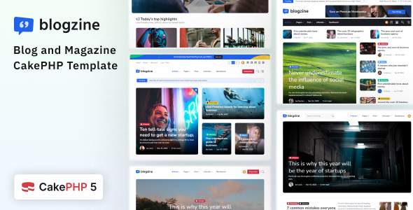 Download Blogzine CakePHP Blog & Magazine Template