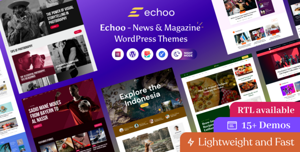 Download Echoo News Magazine WordPress Theme + RTL