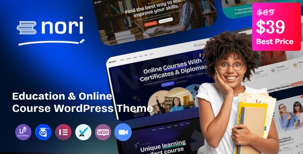 Download Nori Online Courses & Education WordPress Theme
