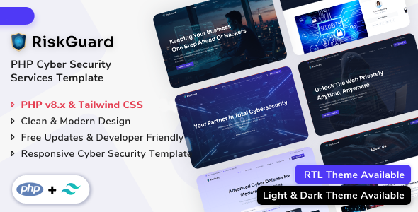 Download RiskGuard Cyber Security PHP Template