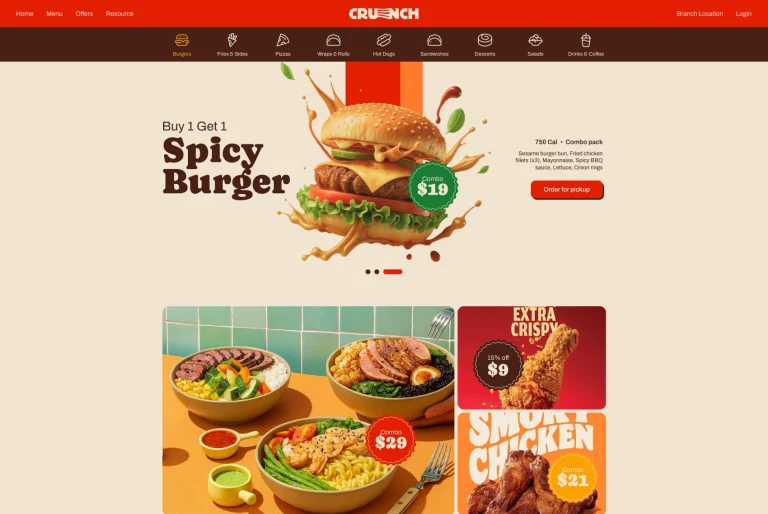 Download Crunch Joomla Template for Fast Food & Restaurant Websites